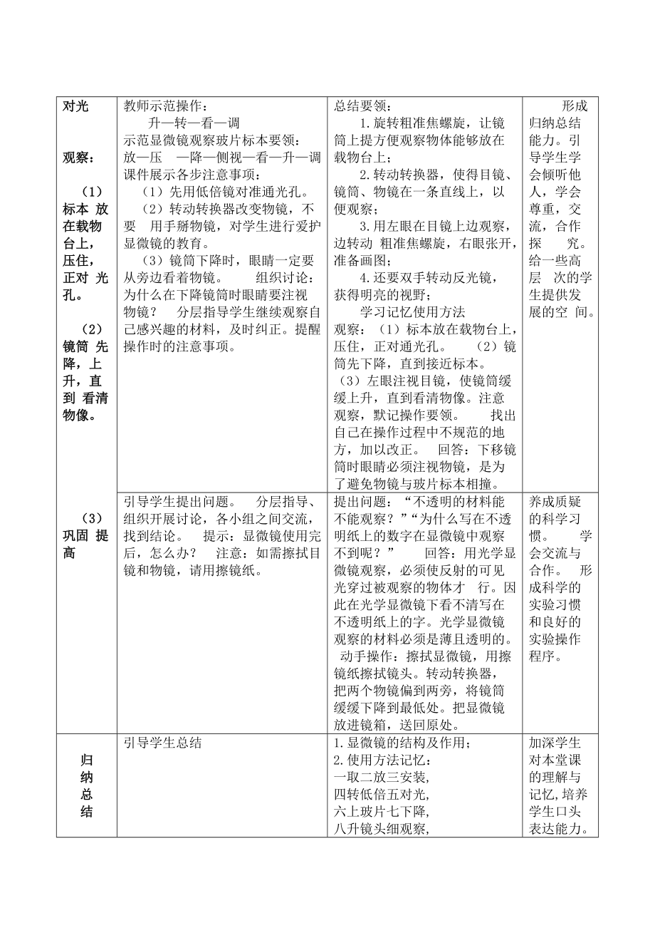 《用显微镜观察身边的生命世界（一）》教学设计.doc_第3页