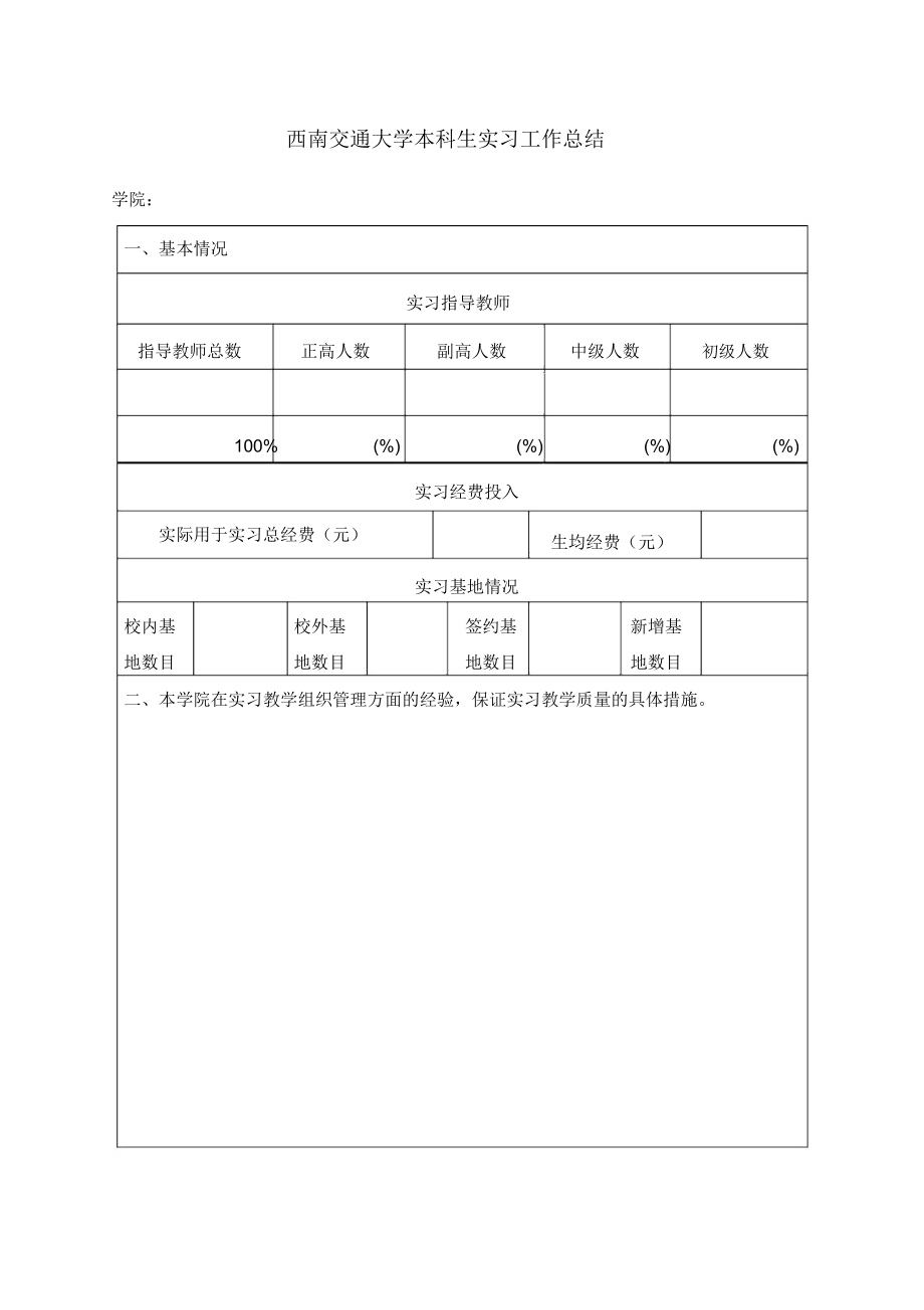 西南交通大学本科生实习工作总结.docx_第1页