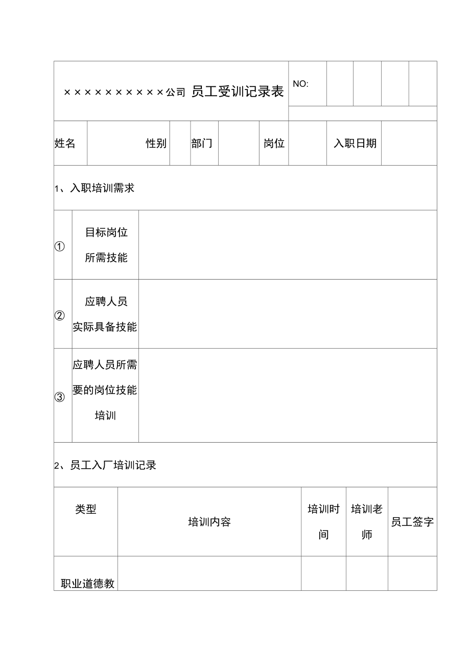 公司员工受训记录表).doc_第1页