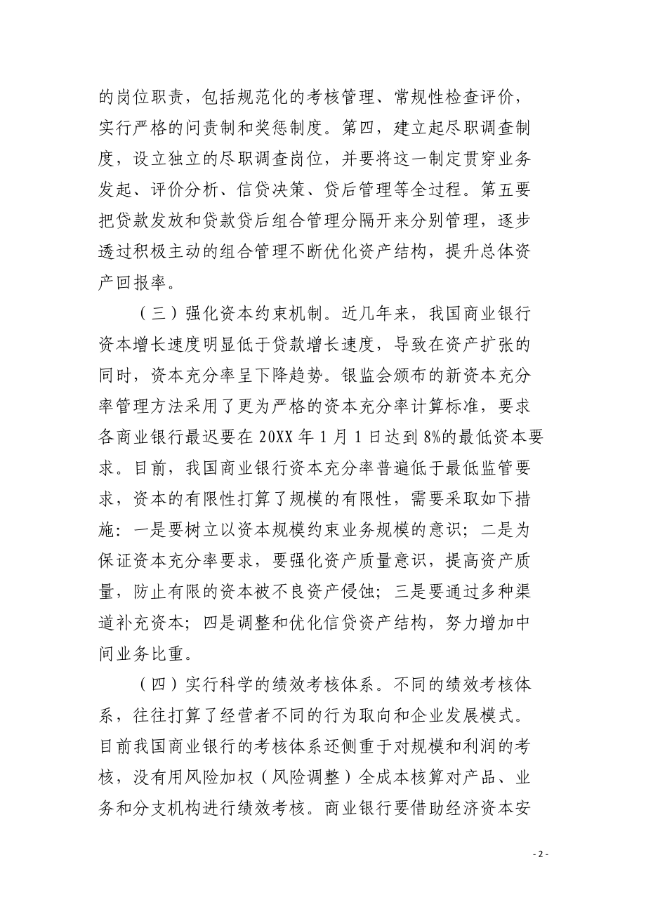 商业银行风险管理若干问题探讨.docx_第2页