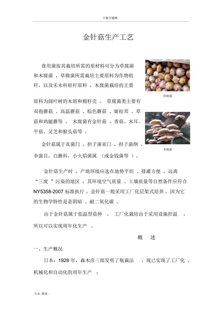 金针菇生产工艺详细讲解.docx_第1页