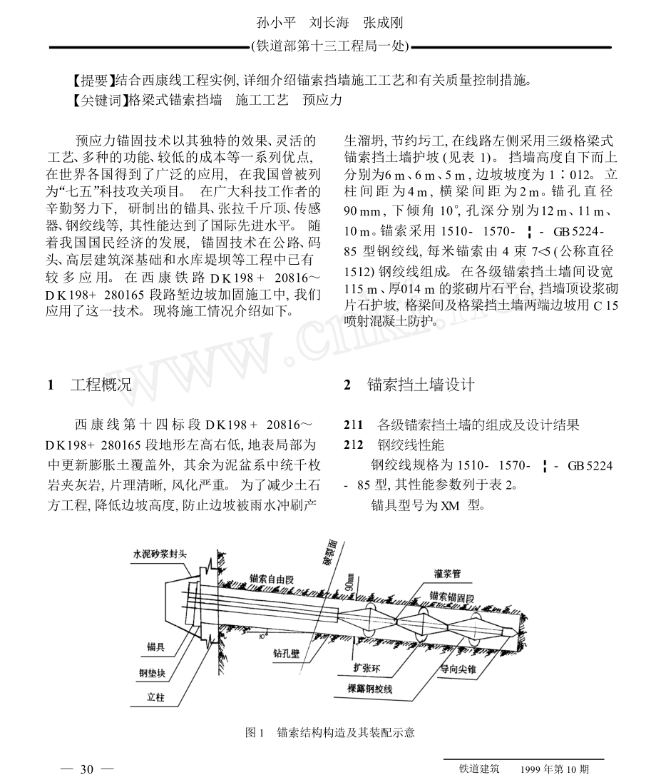 多级预应力格梁式锚索挡墙施工技术.docx_第1页