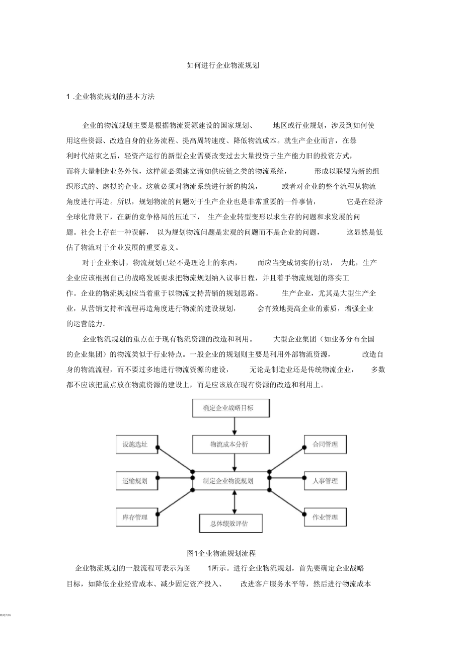 如何进行企业物流规划.docx_第1页