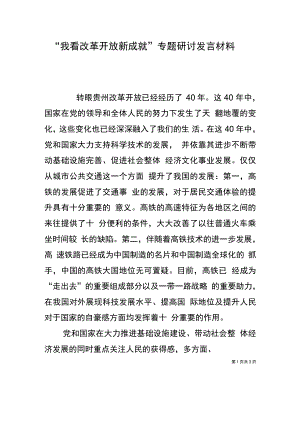 “我看改革开放新成就”专题研讨发言材料.doc