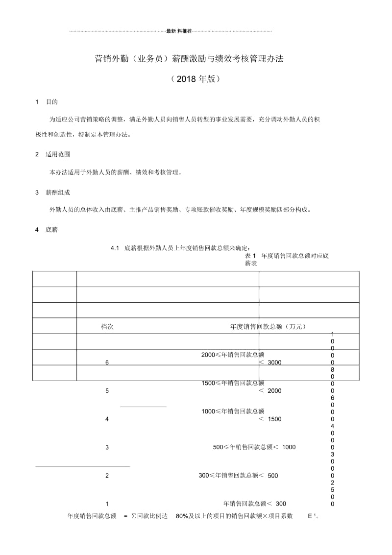 营销外勤(业务员)薪酬激励与绩效考核管理办法.docx_第1页