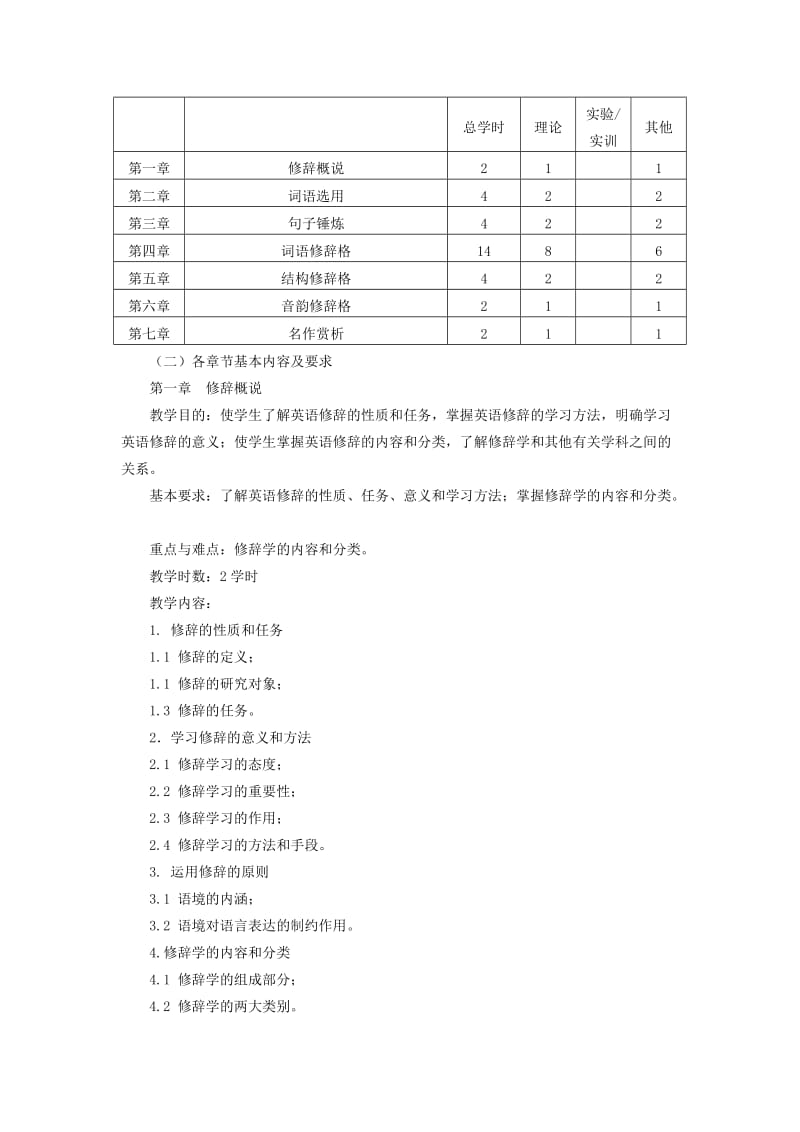 英语修辞学教学大纲.doc_第2页