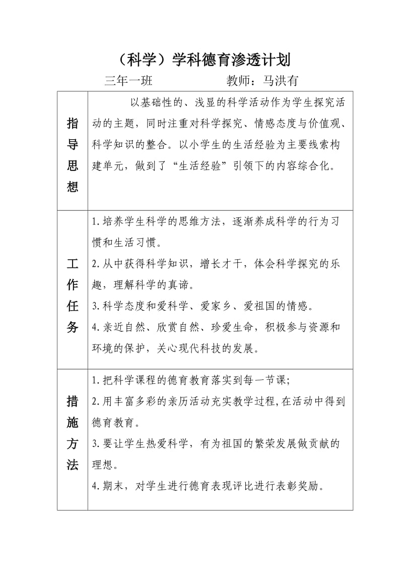 马洪有德育渗透计划.doc_第1页