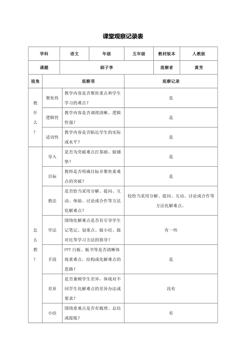 课堂观察记录表单[1].docx_第1页