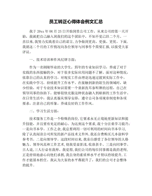 员工转正心得体会例文汇总.docx