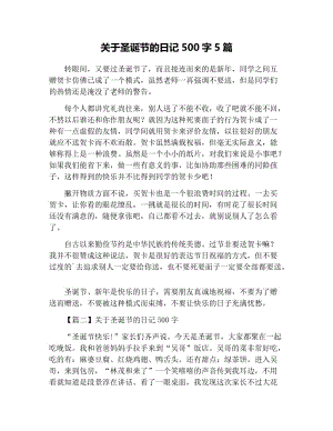 关于圣诞节的日记500字5篇.docx