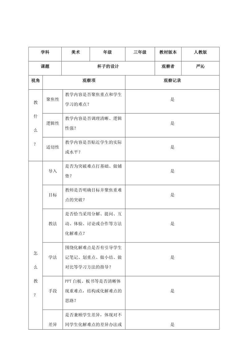 课堂观察记录表单严沁.docx_第2页