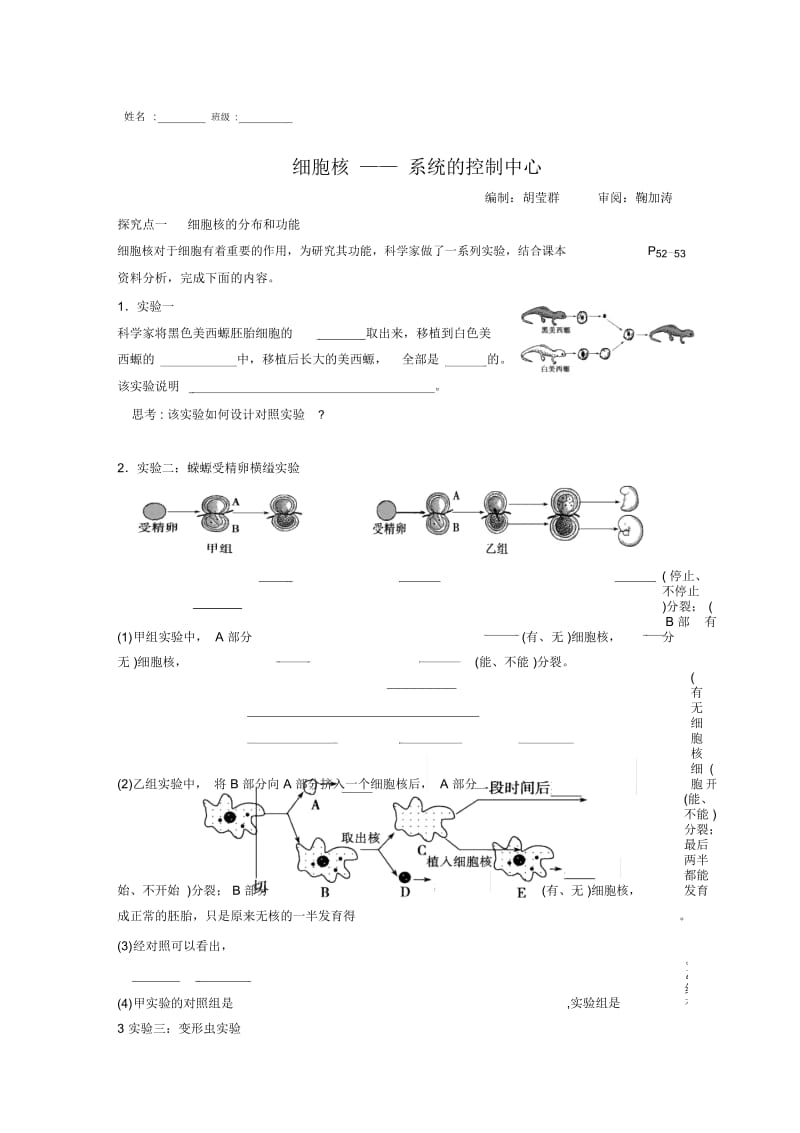 细胞核导学案.docx_第1页