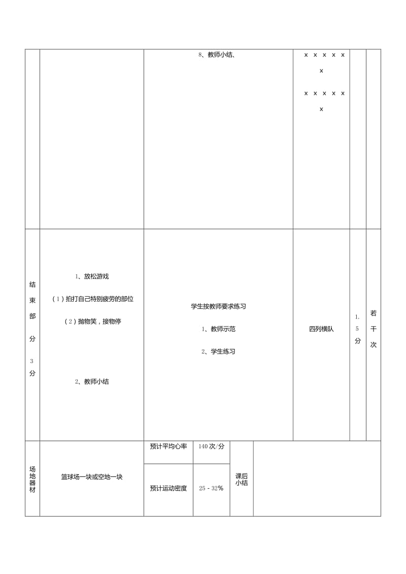 1、队列练习：集合解散2、走和跑：各种姿势的快速起动 年级.docx_第3页