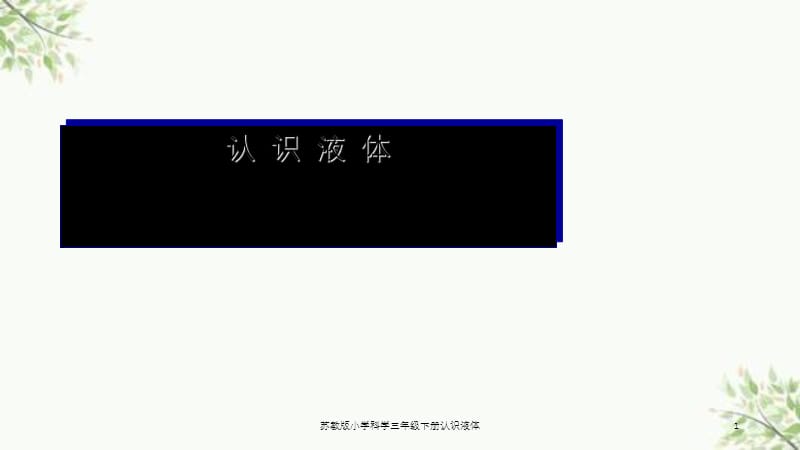 苏教版小学科学三年级下册认识液体课件.ppt_第1页