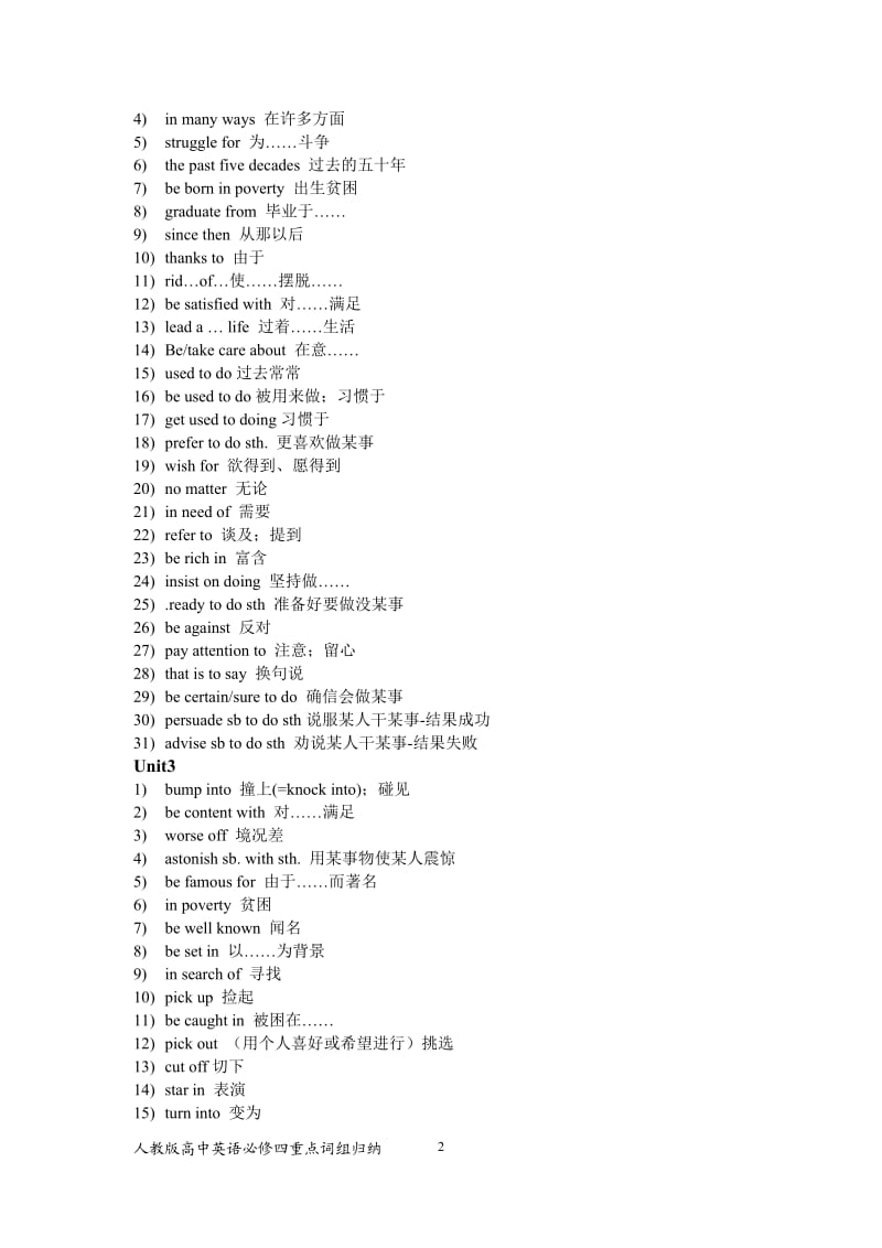 人教版高中英语必修四重点词组归纳.doc_第2页