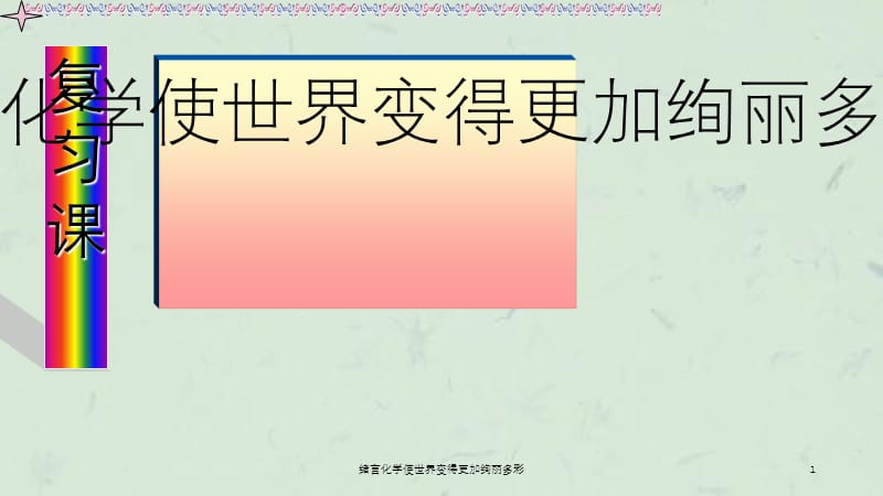 绪言化学使世界变得更加绚丽多彩课件.ppt_第1页