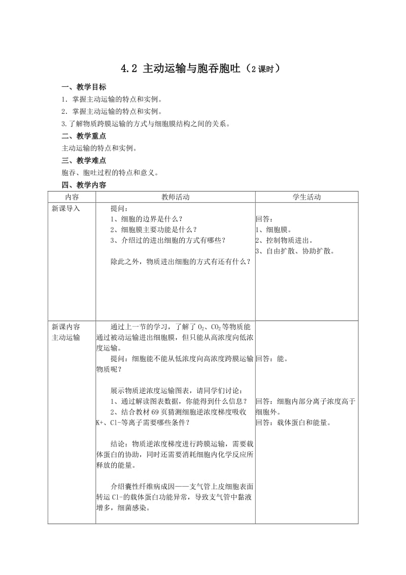 42主动运输与胞吞胞吐.docx_第1页