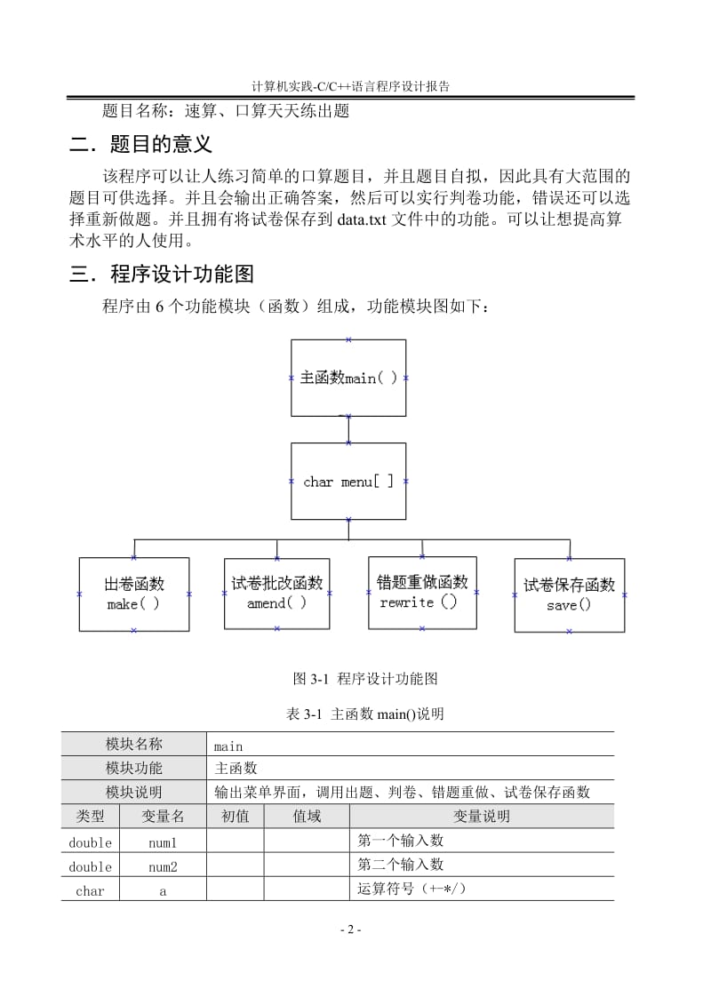 CD3_计算机实践_《C／C++语言程序设计》报告模板.doc_第2页