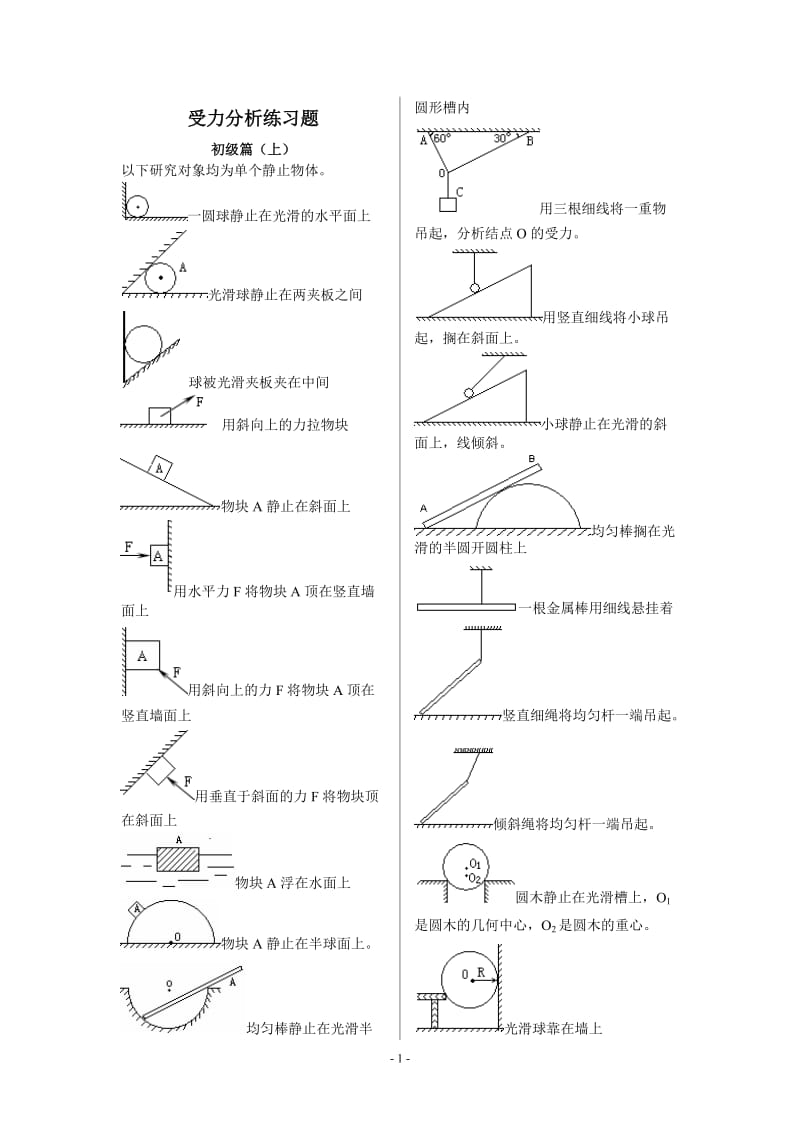 受力分析画图基础练习.doc_第1页