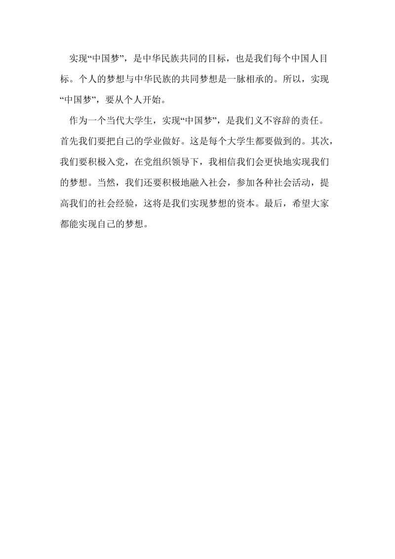 中国梦演讲稿 (大学生版)个人工作总结.doc_第2页
