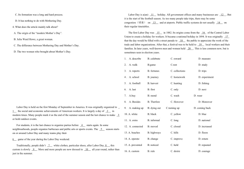 高二上学期阅读完形专练（一）.docx_第3页