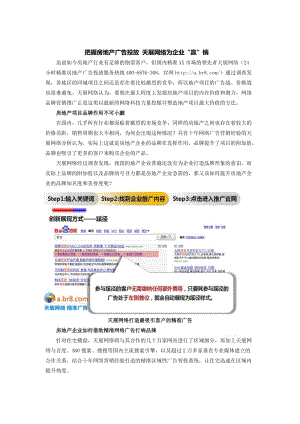 把握房地产广告投放天展网络为企业“赢”销Word.doc