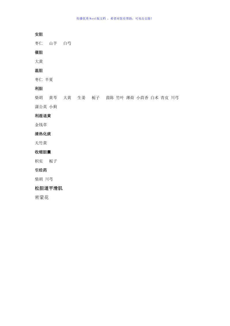 归胆经的中药分类一Word编辑.doc_第2页