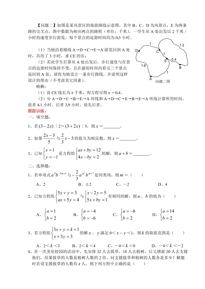 中考复习之方程与一次方程（组）及解法.doc_第2页