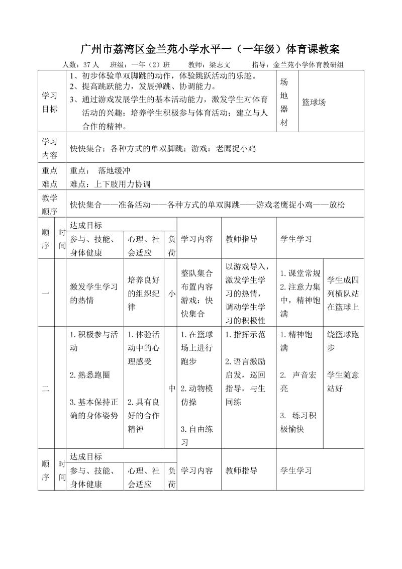 “各种方式的单双脚跳”的教学设计及反思.doc_第2页