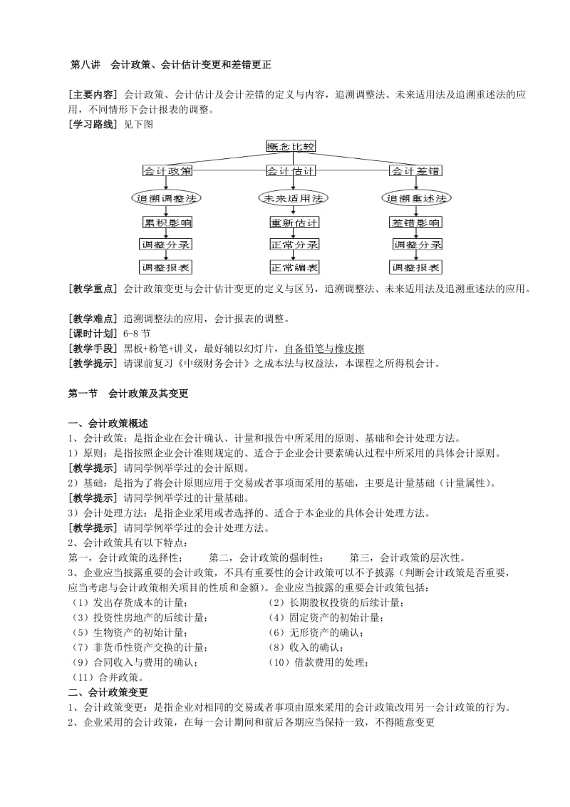 高财务会计教案9-政策变更 Microsoft W.doc_第1页