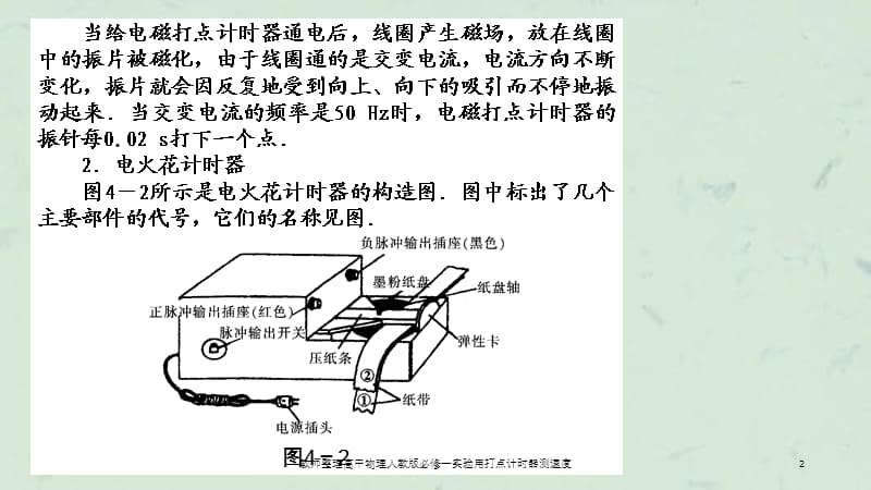 教师整理高中物理人教版必修一实验用打点计时器测速度课件.ppt_第2页