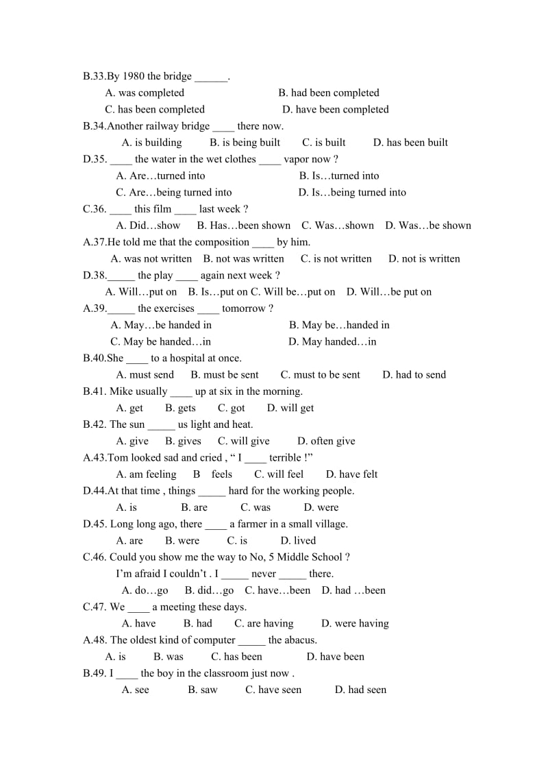 初中英语综合时态练习.doc_第3页