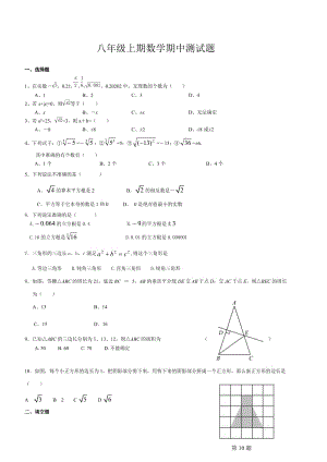 龙船初中八年级数学期中测试题.doc