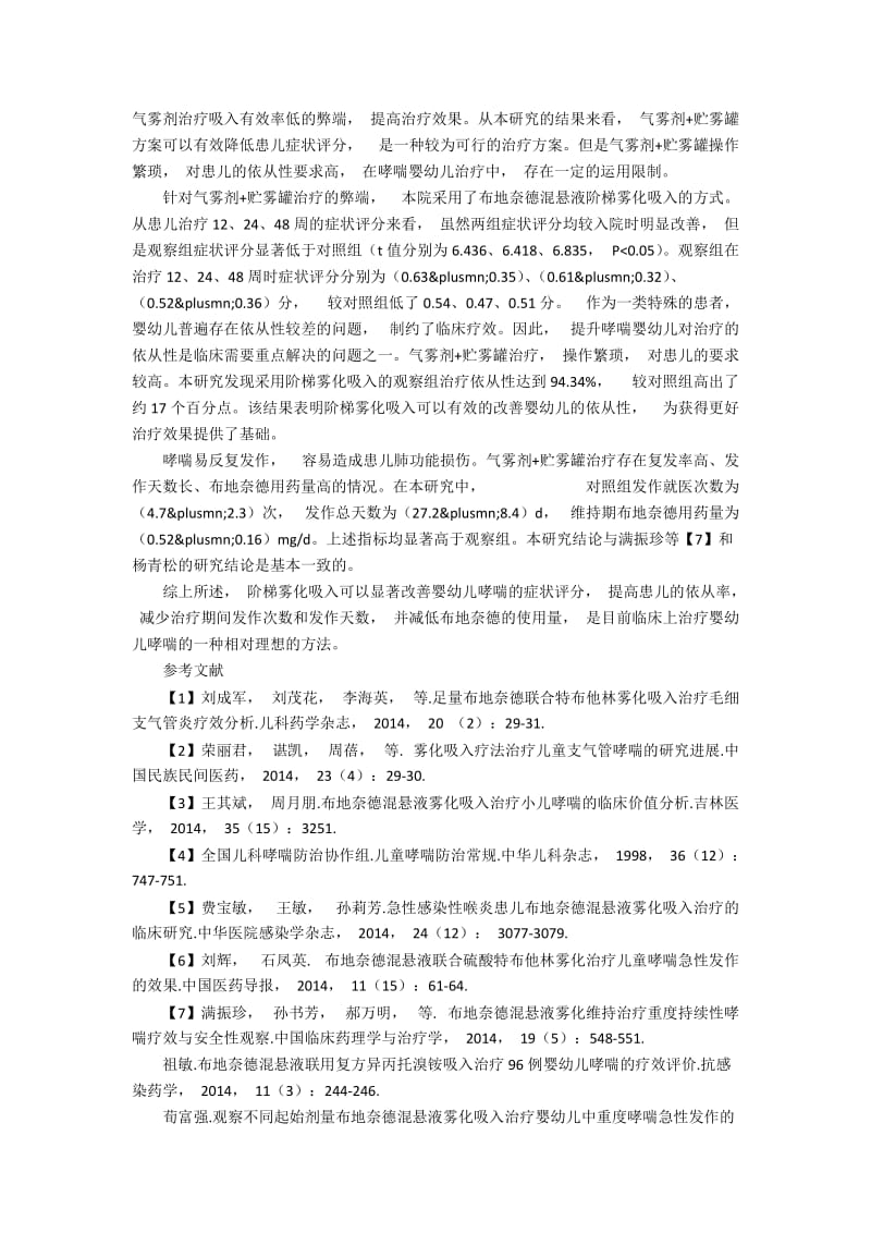 布地奈德混悬液阶梯雾化吸入治疗婴幼儿哮喘的治疗方法.docx_第2页