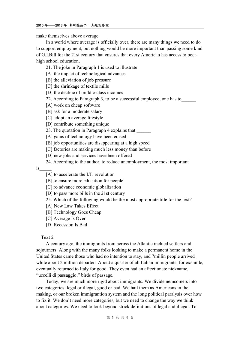 2013年考研英语二-真题及答案.doc_第3页