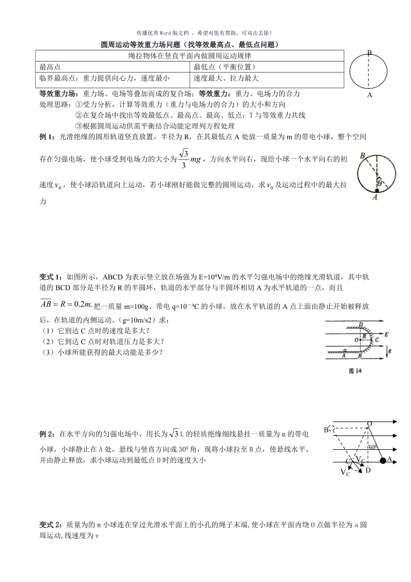 圆周运动等效重力场问题Word版.doc_第1页