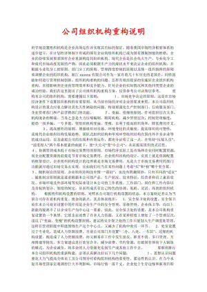 公司组织机构重构说明(新编).doc