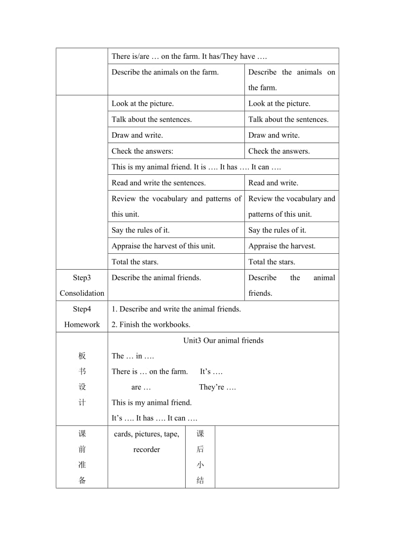 译林英语五年级上册Unit3Ouranimalfriends课时5教案.doc_第2页