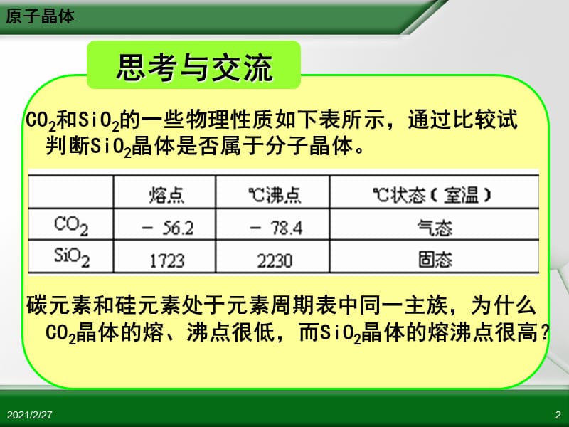 人教版高中化学选修3-物质结构与性质-第三章-第二节-分子晶体与原子晶体(第2课时)PPT课件.ppt_第2页