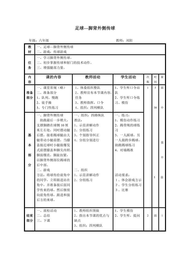 足球—脚背外侧传球.doc_第1页