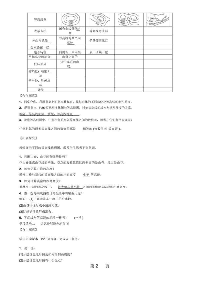 七年级人教版地理上册教案：1.4地形图的判读.docx_第2页