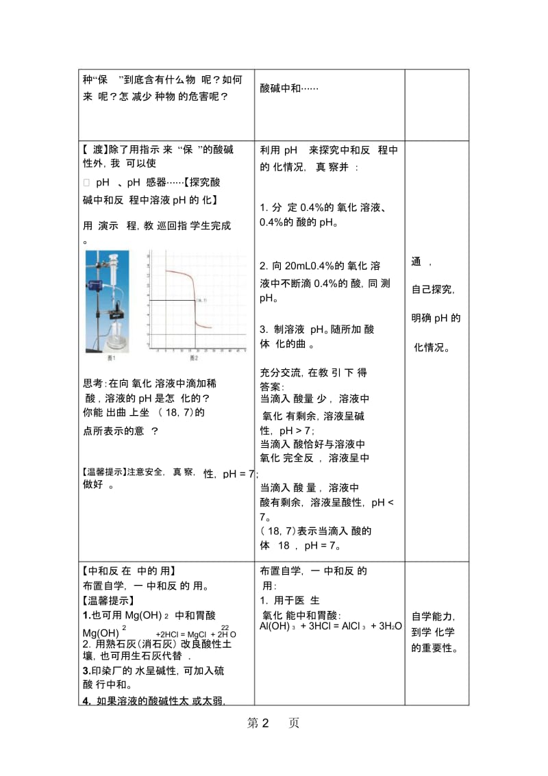 2019鲁教版九年级化学全册第七单元第四节酸碱中和反应教案2.docx_第2页