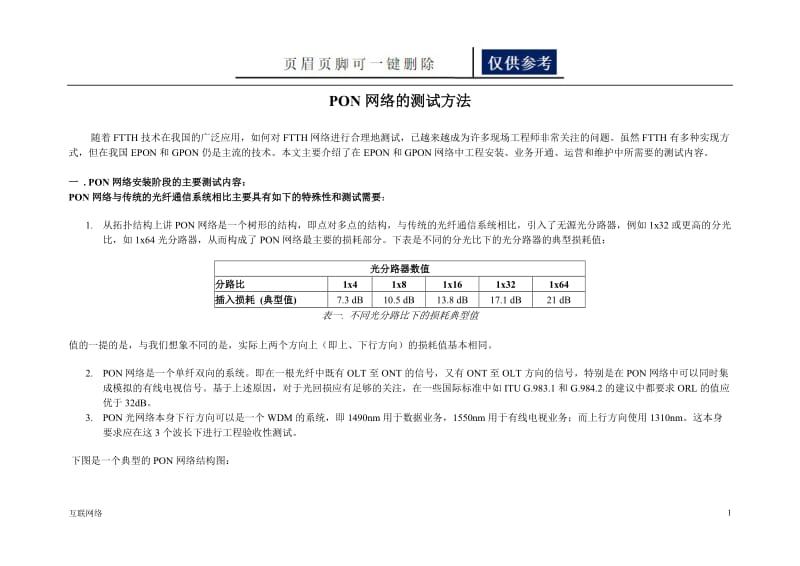 PON网络的测试方法[技术学习].doc_第1页