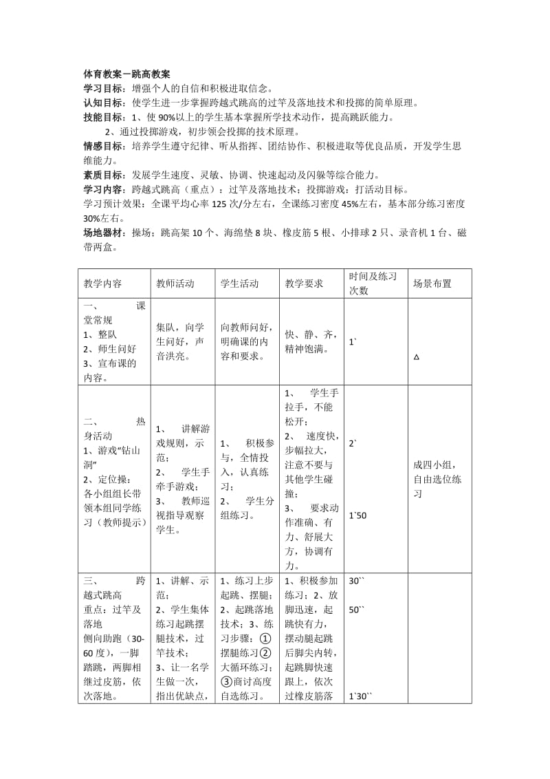 体育跳高教案.docx_第1页