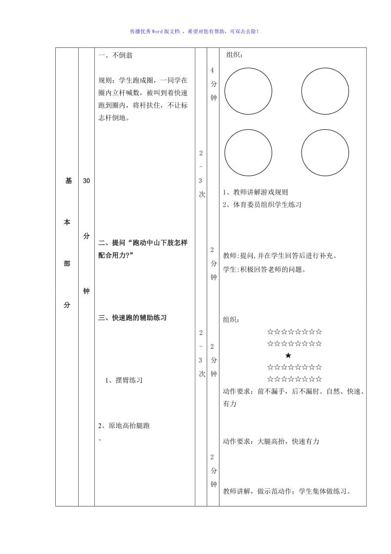 初一年级快速跑教案Word编辑.doc_第3页