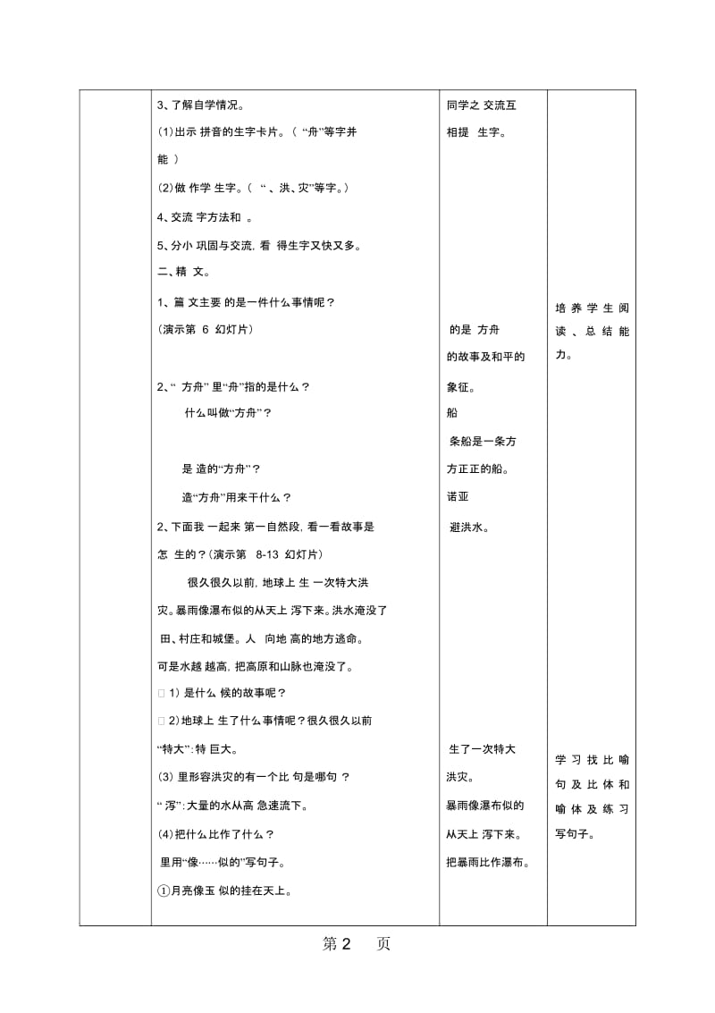 二年级下册语文教案31诺亚方舟语文S版.docx_第2页