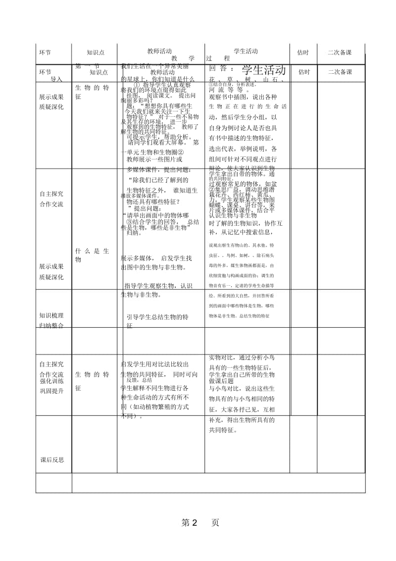 人教版七上生物111《生物的特征》教案.docx_第3页