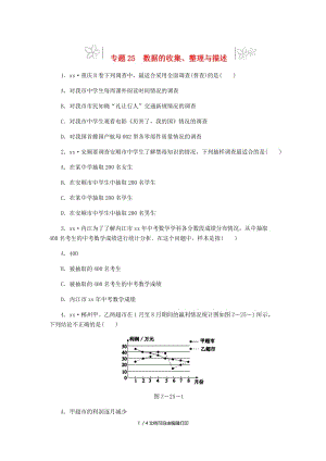 2019年中考数学专题复习小练习 专题25 数据的收集、整理与描述.doc