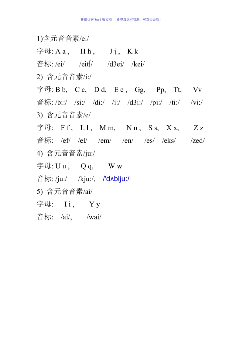 26个英文字母和发音音标Word版.doc_第2页