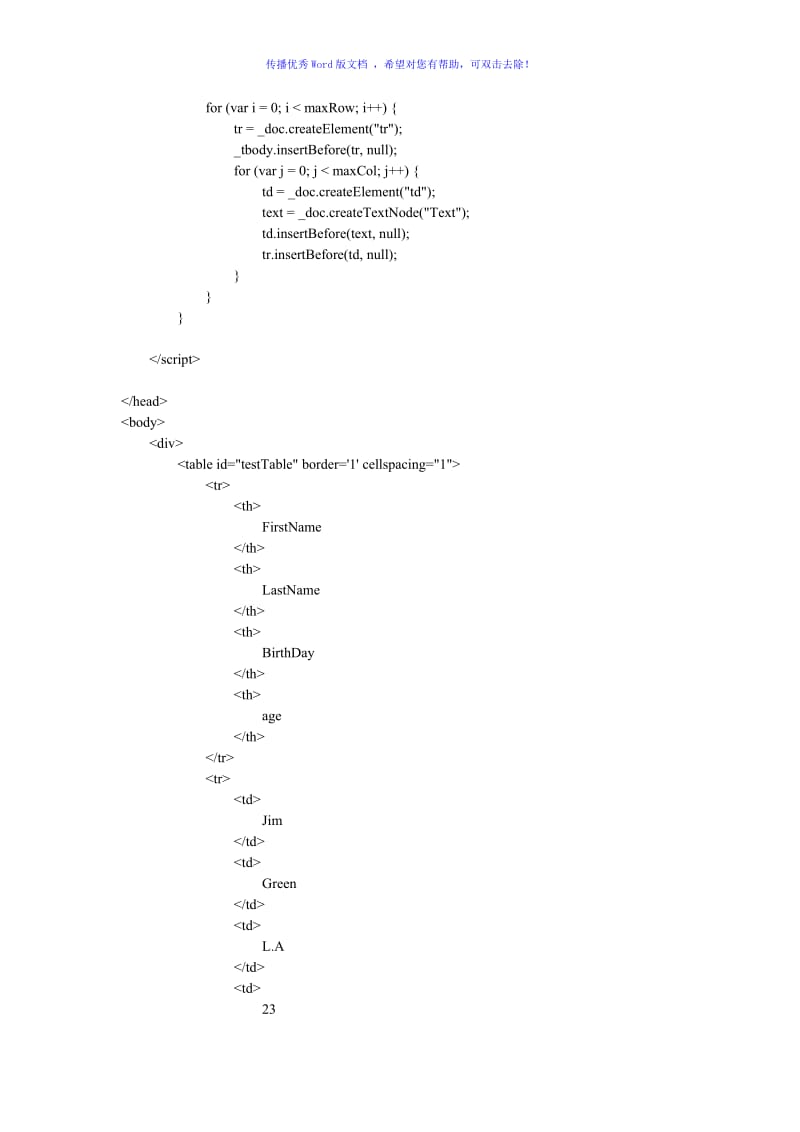 js控制table增加行和列Word版.doc_第3页